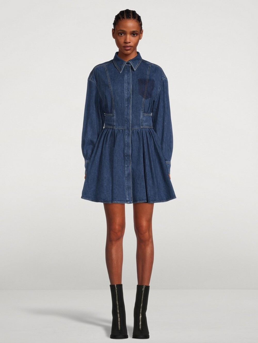Alexander Mcqueen Denim Mini Shirt Dress - Picture 10 of 10